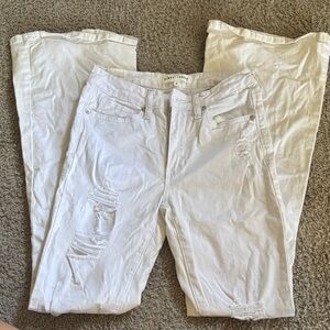 Women's White Distressed Jeans